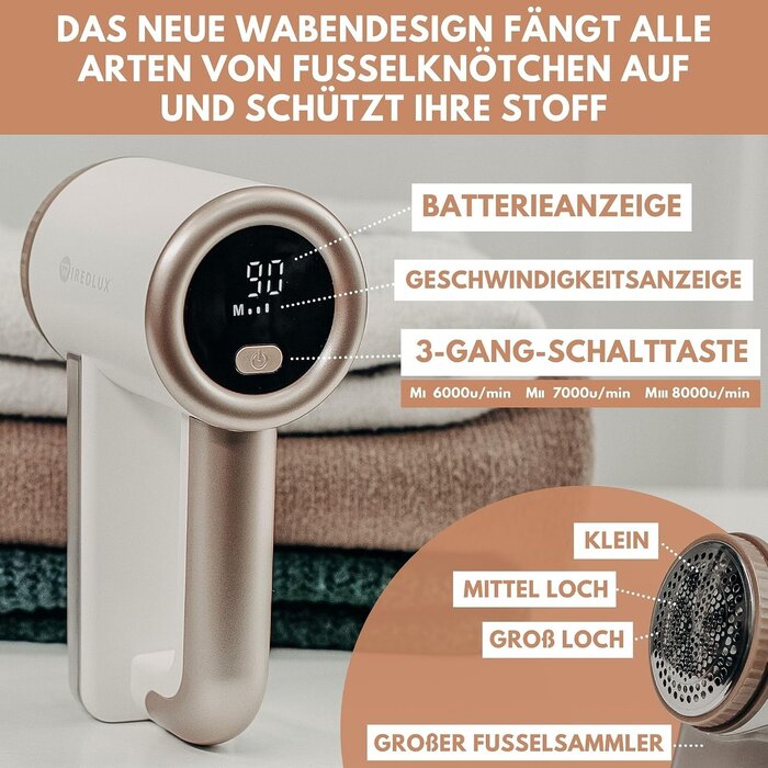 Elektrischer Fusselrasierer für Kleidung - 3 Stufen - 32% Rabatt