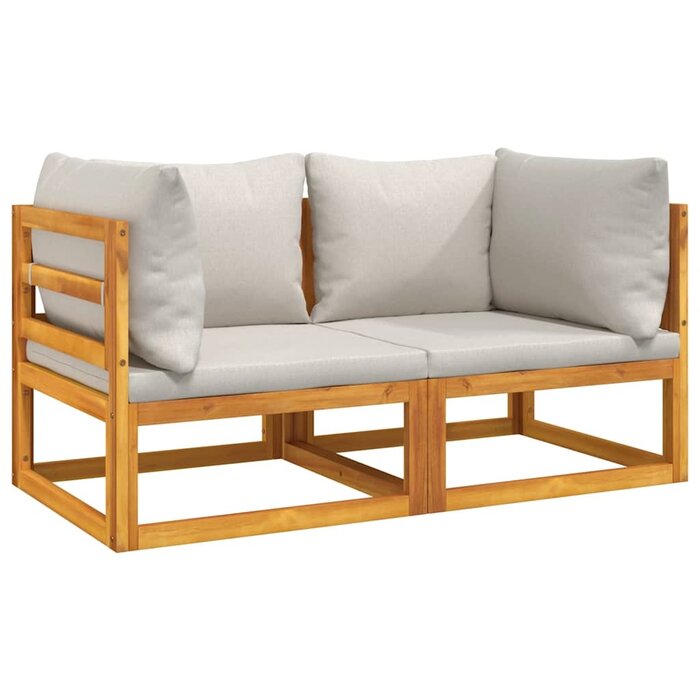 Vidaxl Ecksofa Set aus Akazienholz - Hellgrau - 35% Rabatt