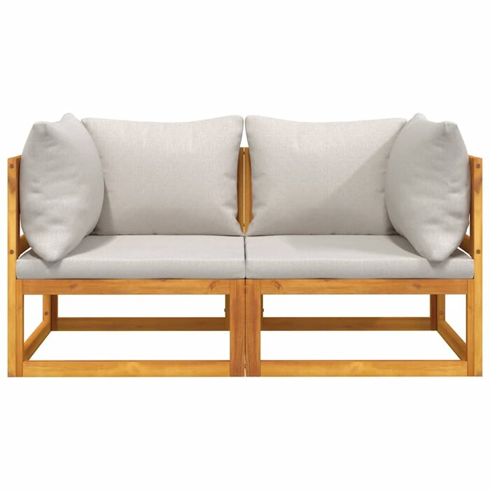Vidaxl Ecksofa Set aus Akazienholz - Hellgrau - 35% Rabatt