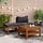 3-tlg. Akazienholz Lounge-Set - Dunkelgrau - 35% Rabatt