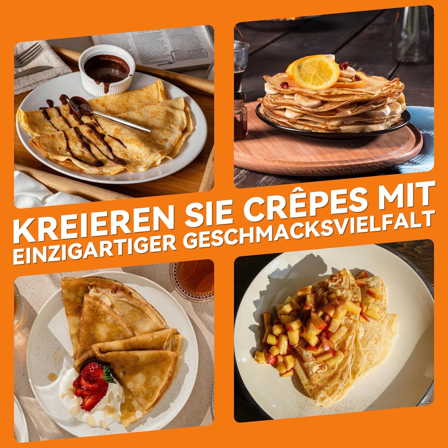Elektrischer Crêpemaker 20 cm, 800 Watt - Graphit - 33% Rabatt