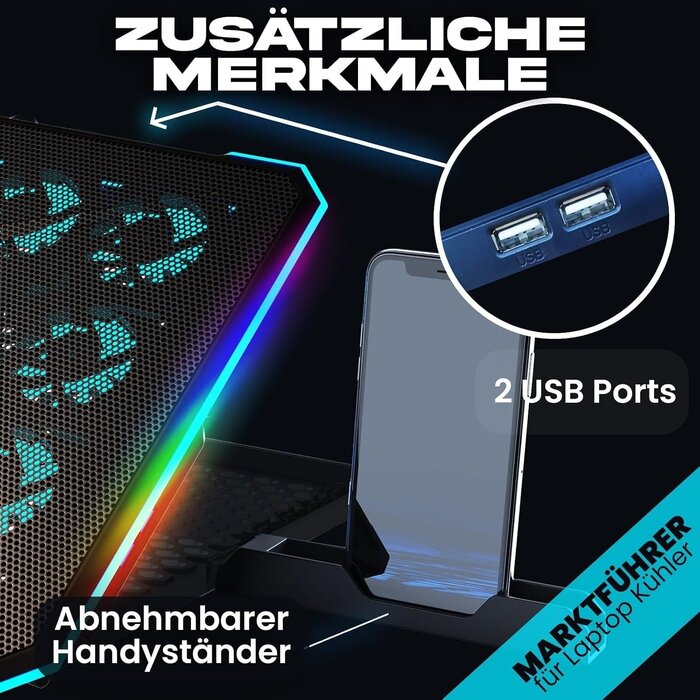 Laptop-Kühlständer bis 17 Zoll mit 14 Lüftern & RGB - 33% Rabatt