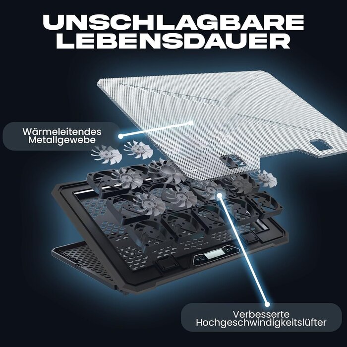 Laptop-Kühlständer bis 17 Zoll mit 14 Lüftern & RGB - 33% Rabatt