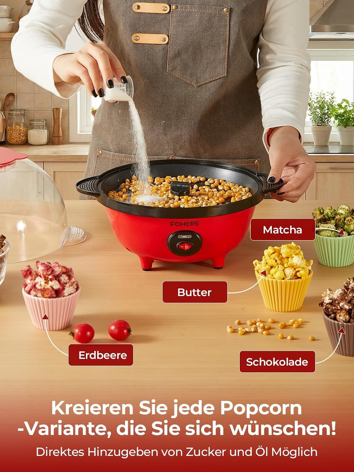 Popcornmaschine 4 Liter mit Rührsystem - 33% Rabatt