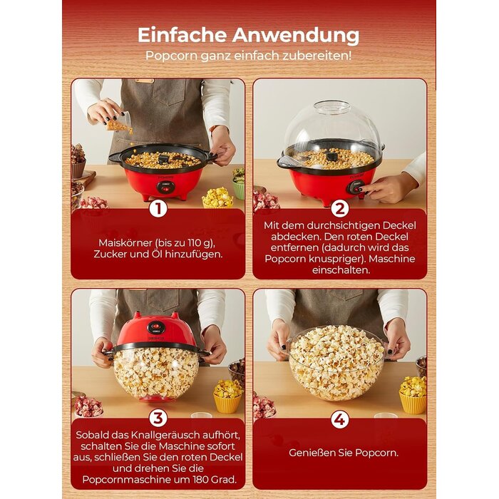Popcornmaschine 4 Liter mit Rührsystem - 33% Rabatt