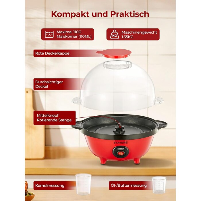 Popcornmaschine 4 Liter mit Rührsystem - 33% Rabatt