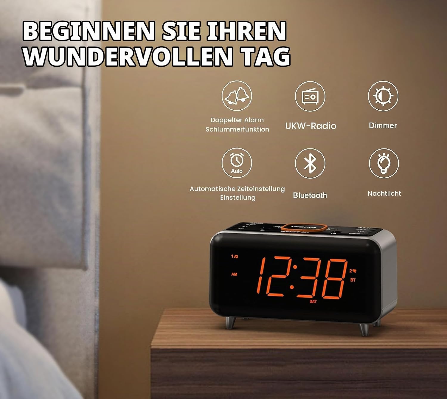 Smarter Radiowecker mit App-Steuerung & Bluetooth - 28% Rabatt