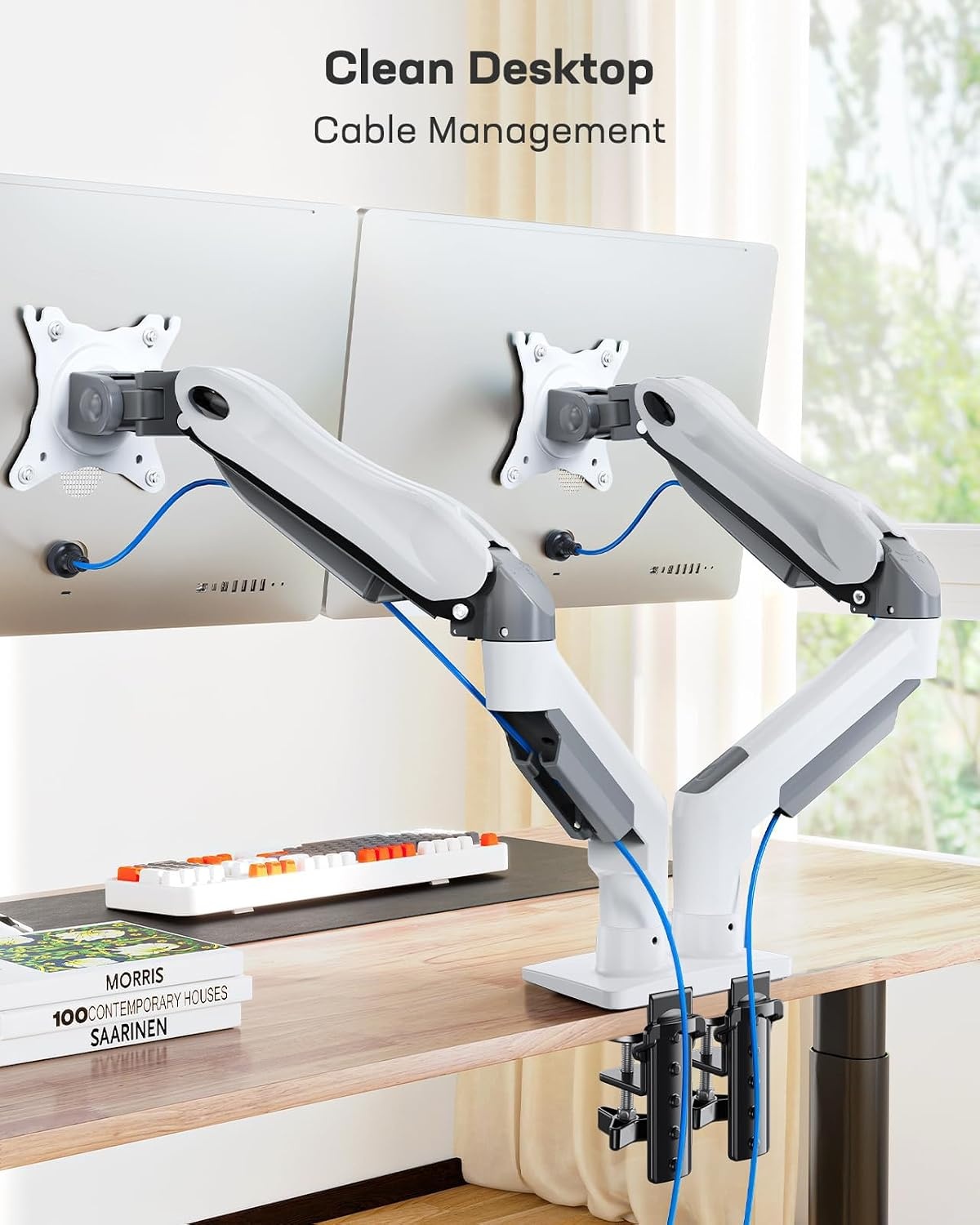 Monitorhalterung für 2 Monitore 13-32 Zoll - Weiß - 34% Rabatt