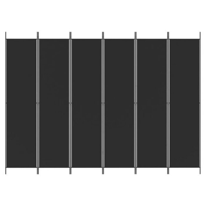 Vidaxl Raumteiler 6 Paneele 300x220 cm Schwarz - 34% Rabatt