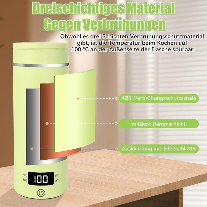 Elektrischer Reise-Wasserkocher 500 ml - 32% Rabatt - Edelstahl