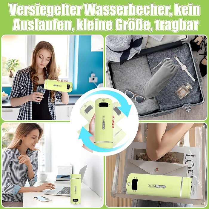 Elektrischer Reise-Wasserkocher 500 ml - 32% Rabatt - Edelstahl