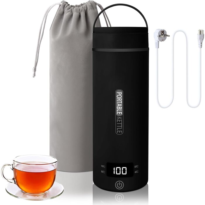 Elektrischer Reise-Wasserkocher 500 ml - 32% Rabatt - Edelstahl