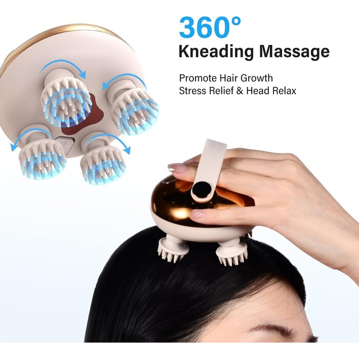Elektrisches Kopfmassagegerät Gold - 360° Rotation - 32% Rabatt