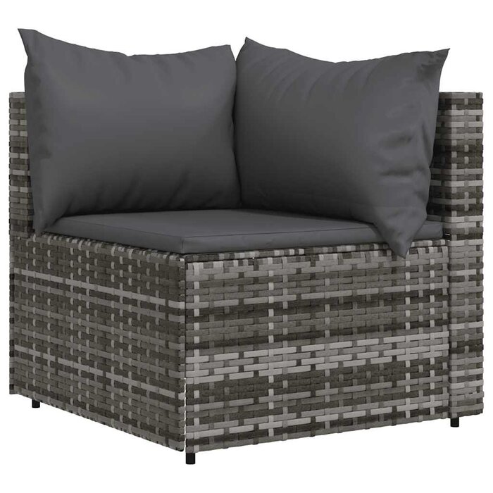 Vidaxl Garten-Ecksofa Set 2-tlg. Poly-Rattan Grau - 34% Rabatt