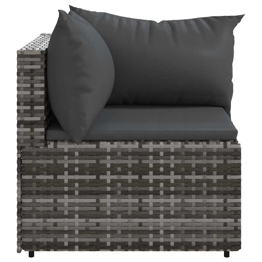 Vidaxl Garten-Ecksofa Set 2-tlg. Poly-Rattan Grau - 34% Rabatt