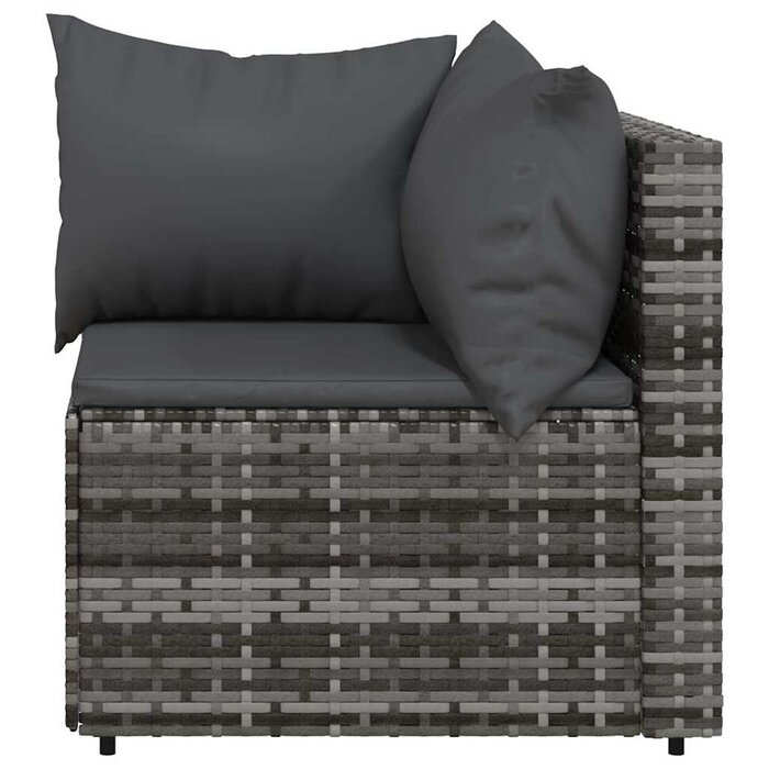 Vidaxl Garten-Ecksofa Set 2-tlg. Poly-Rattan Grau - 34% Rabatt