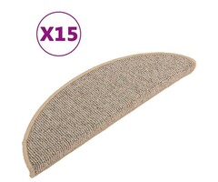 Vidaxl 15er Set Treppenstufenmatten Halbrund Braun - 50% Rabatt
