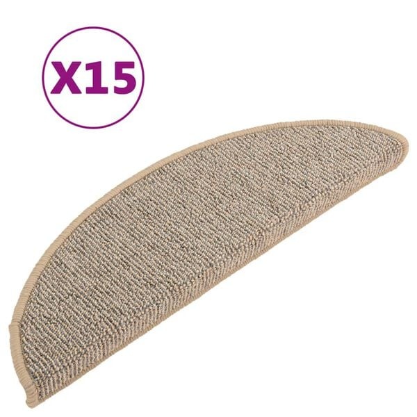 Vidaxl 15er Set Treppenstufenmatten Halbrund Braun - 34% Rabatt - Ausgepackt
