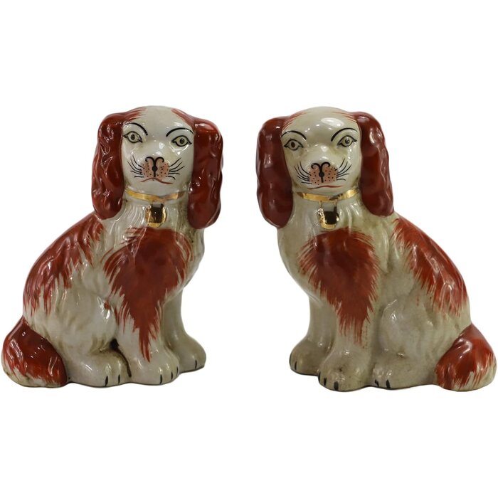 Hundefiguren Porzellan 2er-Set Schwarz - 33% Rabatt