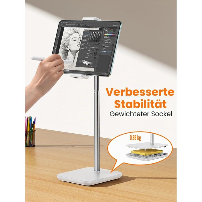 Ergonomische Tablet- & Monitorhalterung - Weiß - 32% Rabatt