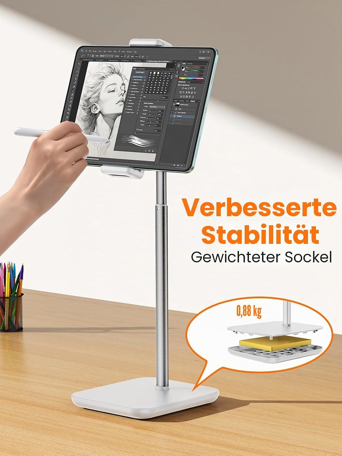 Ergonomische Tablet- & Monitorhalterung - Weiß - 32% Rabatt