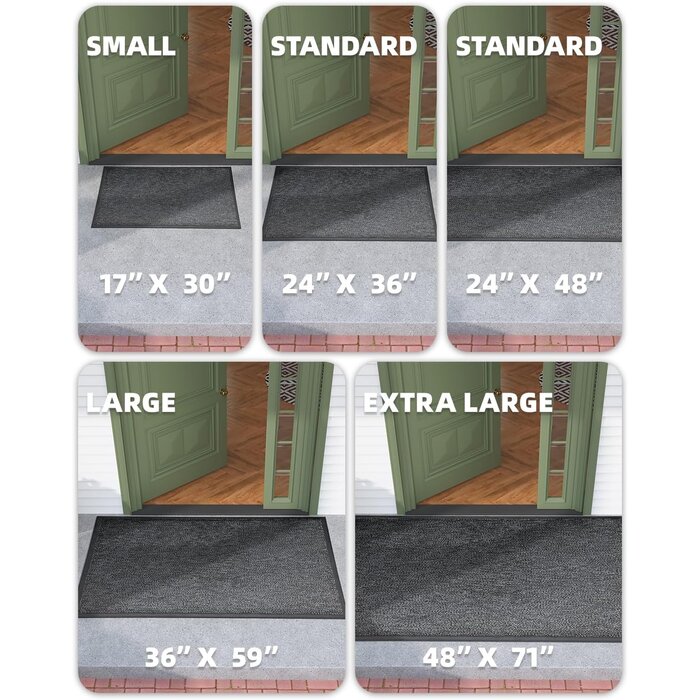 Fußmatte 60x120 cm Schwarz Grau - Wetterfest & Rutschfest - 33% Rabatt