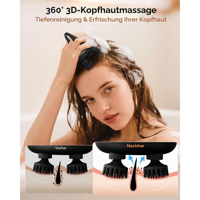 Elektrisches Kopfmassagegerät 32% Rabatt - IPX7 wasserdicht - 12 Massageköpfe