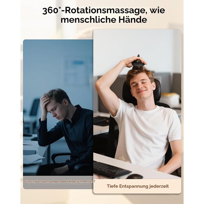 Elektrisches Kopfmassagegerät 32% Rabatt - IPX7 wasserdicht - 12 Massageköpfe