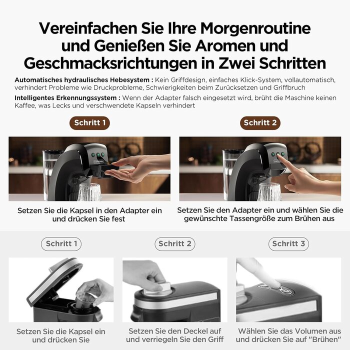 5-in-1 Kapsel-Kaffeemaschine: 20 Bar Druck - 34% Rabatt