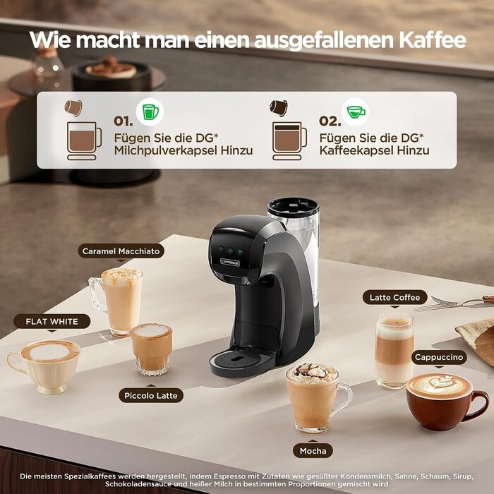 5-in-1 Kapsel-Kaffeemaschine: 20 Bar Druck - 34% Rabatt