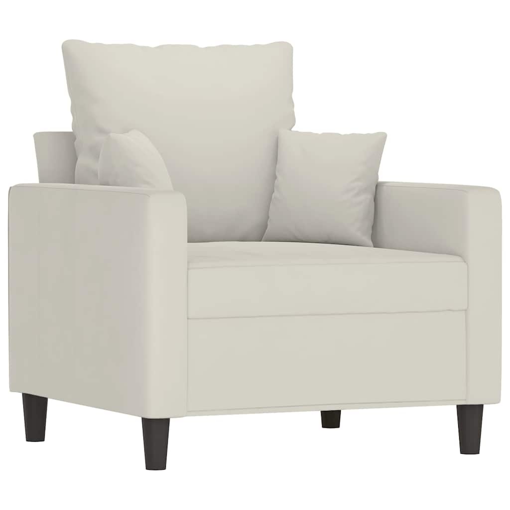 Vidaxl Samt-Sessel in Cremeweiß 60 cm Sitzbreite - 35% Rabatt