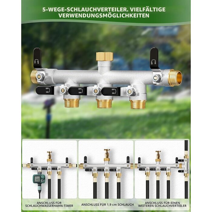 5-Wege-Wasserverteiler Garten - 34% Rabatt - Effiziente Bewässerung