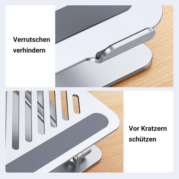 Ergonomischer Laptopständer bis 17,3 Zoll - 32% Rabatt auf Silber Modell
