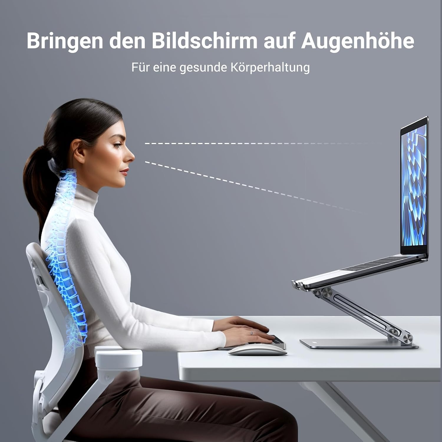 Ergonomischer Laptopständer bis 17,3 Zoll - 32% Rabatt auf Silber Modell