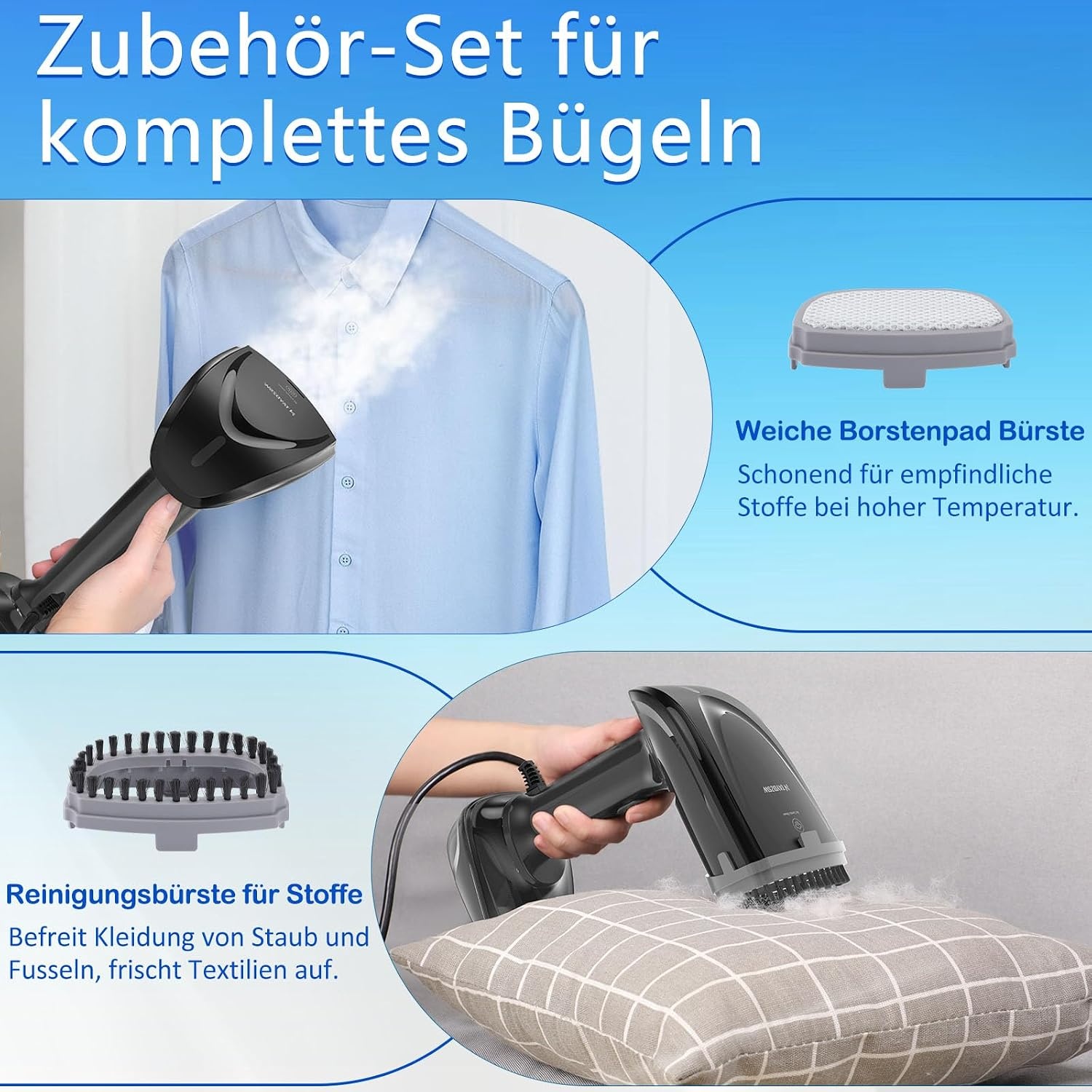 Handdampfglätter 1800W, Schwarz - 33% Rabatt