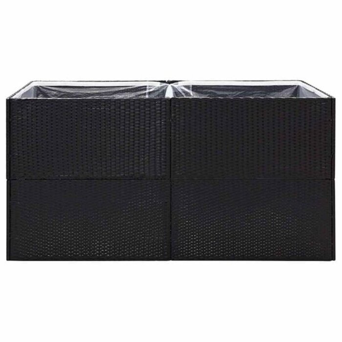 Vidaxl Großer Polyrattan Pflanzkübel 157x80x80 cm Schwarz - 35% Rabatt