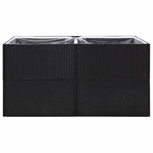 Vidaxl Großer Polyrattan Pflanzkübel 157x80x80 cm Schwarz - 35% Rabatt