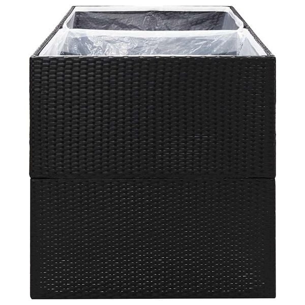 Vidaxl Großer Polyrattan Pflanzkübel 157x80x80 cm Schwarz - 35% Rabatt