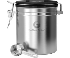 Edelstahl Kaffeedose 0,9 L mit CO2-Ventil & Datumsanzeige - 45% Rabatt