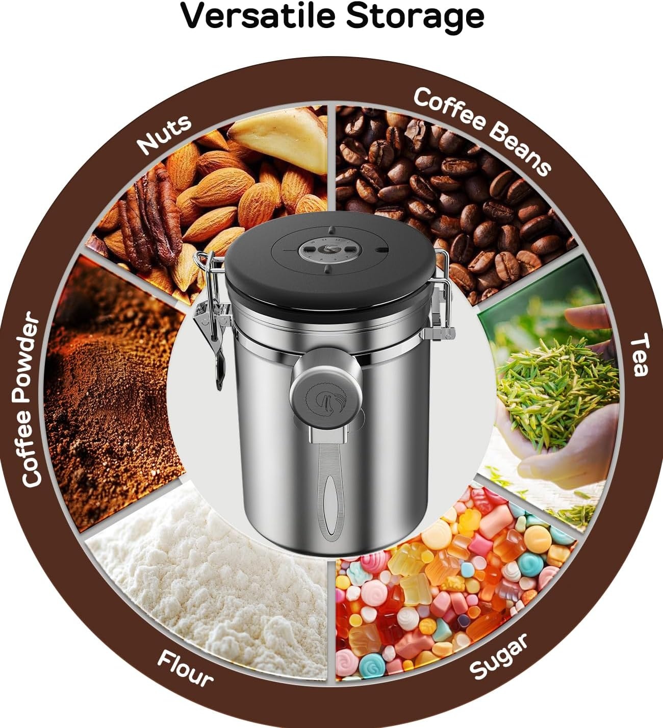 Edelstahl Kaffeedose 0,9 L mit CO2-Ventil & Datum - 31% Rabatt
