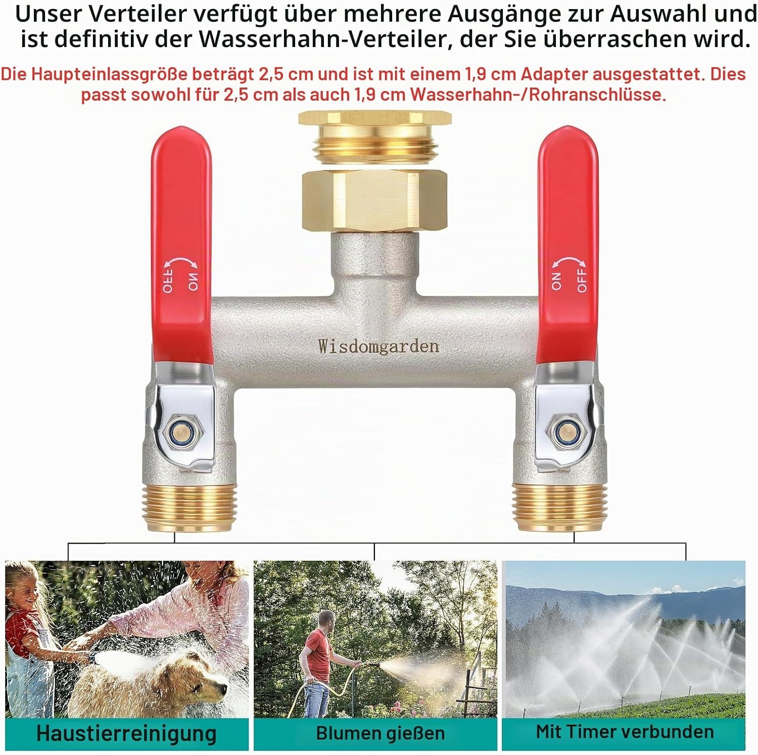 2-Wege Wasserverteiler Messing 1 Zoll - 32% Rabatt
