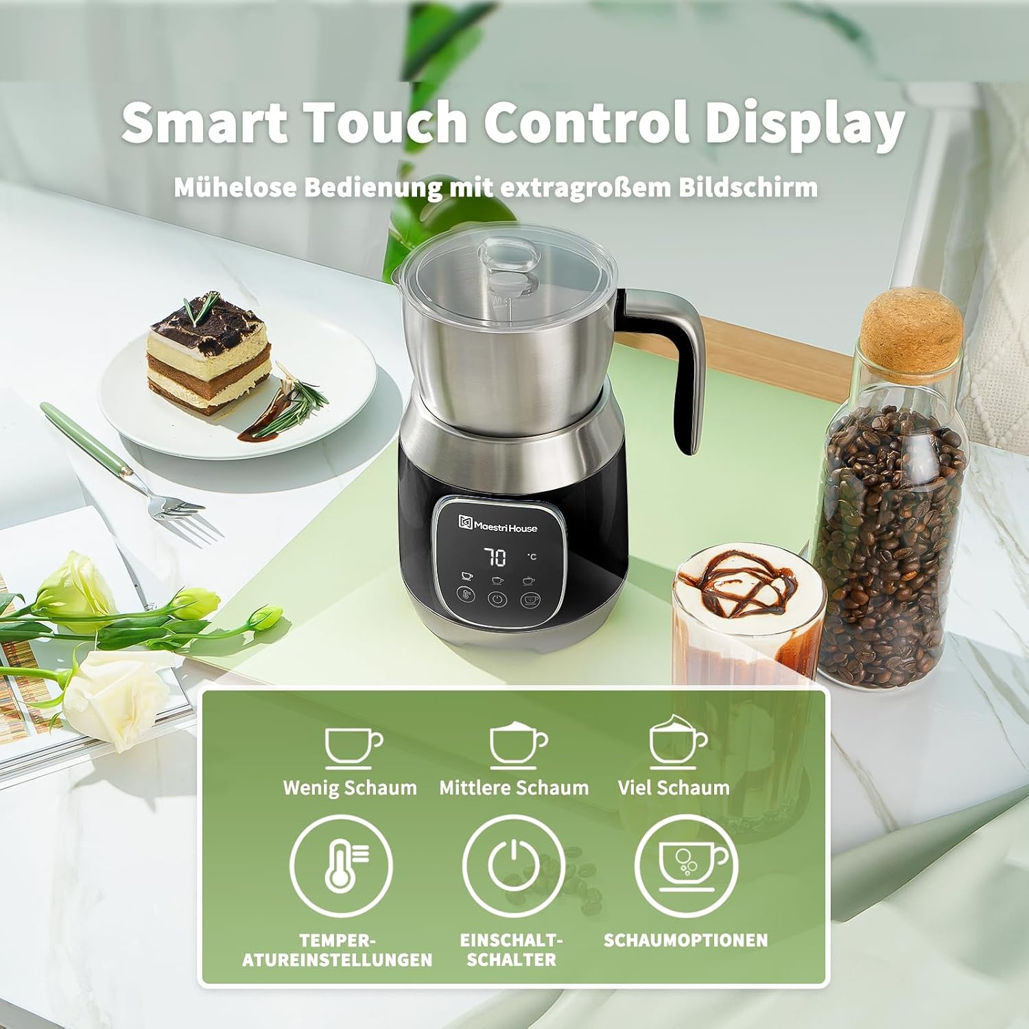 Elektrischer Milchaufschäumer 600 ml - Schwarz - 34% Rabatt
