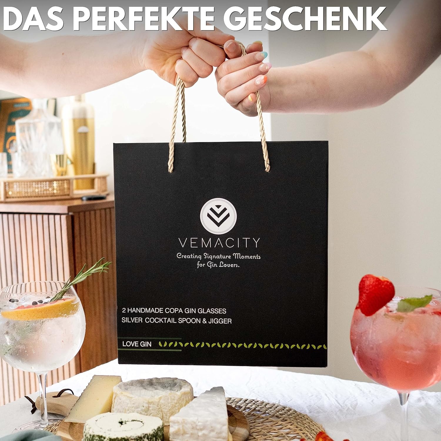 Gin Tonic Gläserset 550ml mit Barzubehör - 31% Rabatt - Ausgepackt