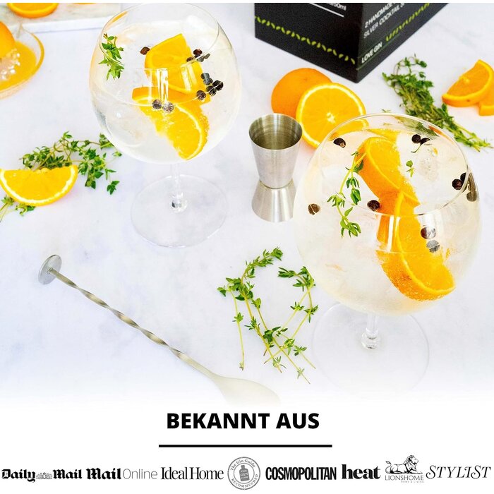Gin Tonic Gläserset 550ml mit Barzubehör - 31% Rabatt - Ausgepackt