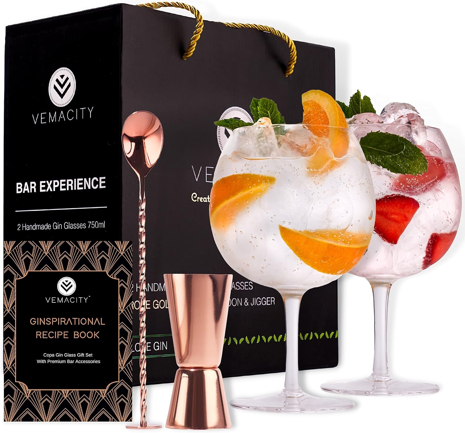 Gin Tonic Gläserset 550ml mit Barzubehör - 31% Rabatt - Ausgepackt