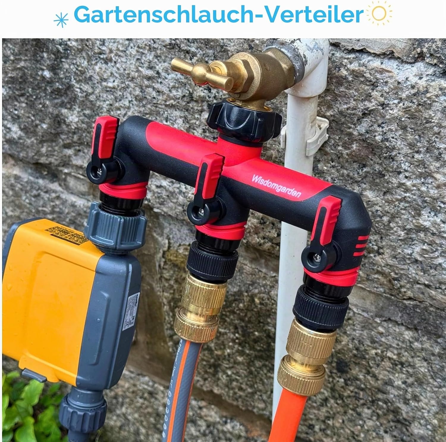 3-Wege Gartenschlauch Verteiler 3/4 Zoll - 32% Rabatt