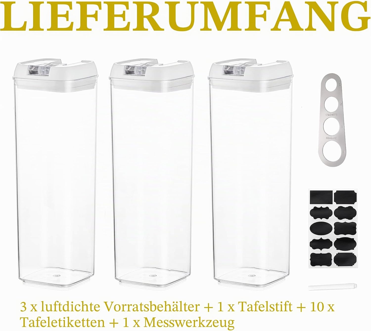 3er Set Vorratsbehälter 1,6L - 32% Rabatt - Luftdicht & Stapelbar