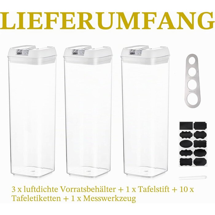 3er Set Vorratsbehälter 1,6L - 32% Rabatt - Luftdicht & Stapelbar