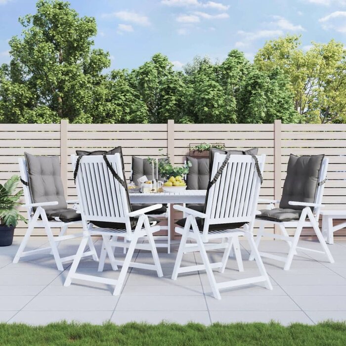 Vidaxl 6er Set Stuhlkissen für Hochlehner 120x50 cm Grau - 34% Rabatt