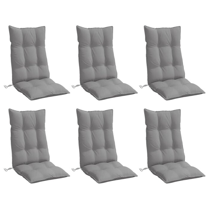 Vidaxl 6er Set Stuhlkissen für Hochlehner 120x50 cm Grau - 34% Rabatt